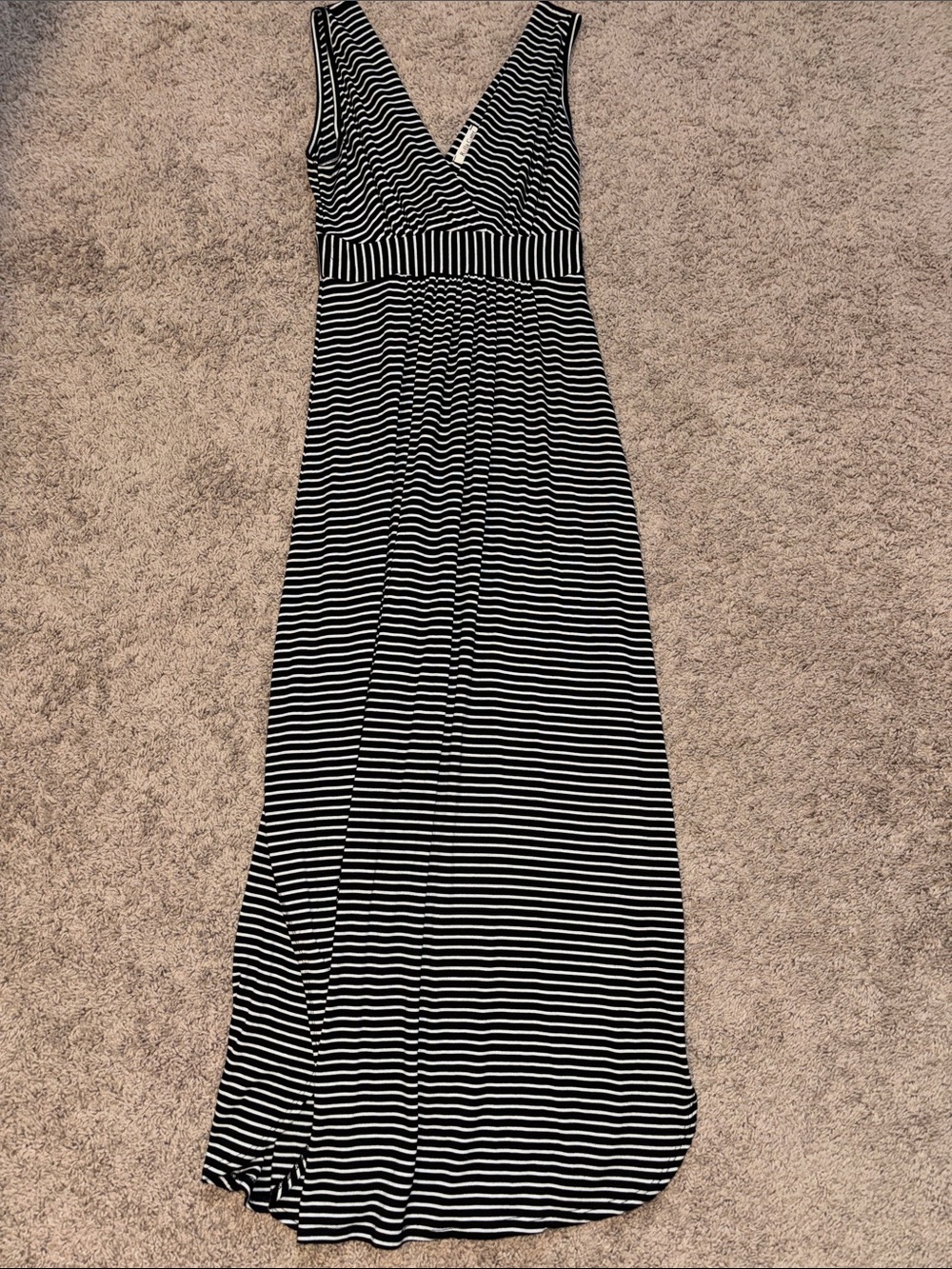 Rolla Coster Black & White Striped V-Neck Maxi